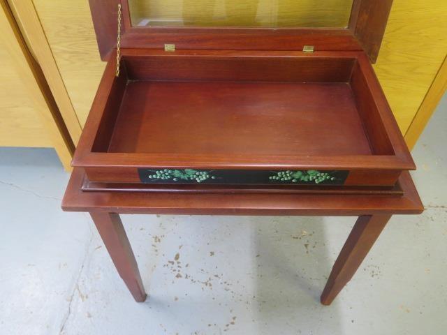 A modern mahogany bijouterie display table 70cm tall x 70cm x 46cm, in good condition - Image 2 of 2