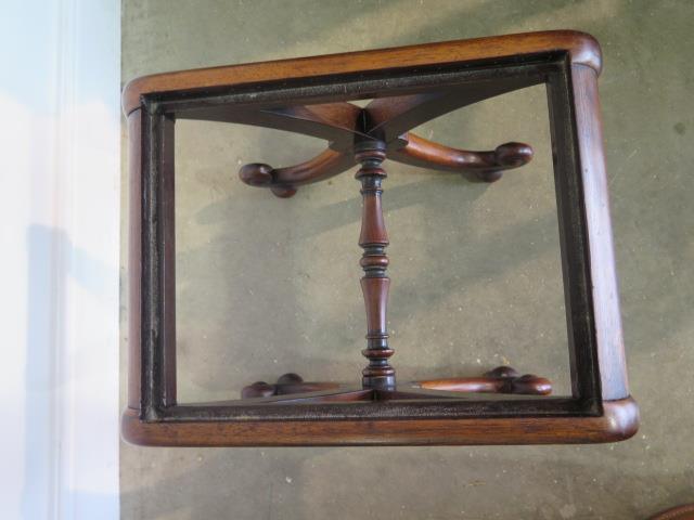 A 19th century rosewood cross frame stool in good condition, recently reupholstered, 42cm tall x - Image 4 of 4