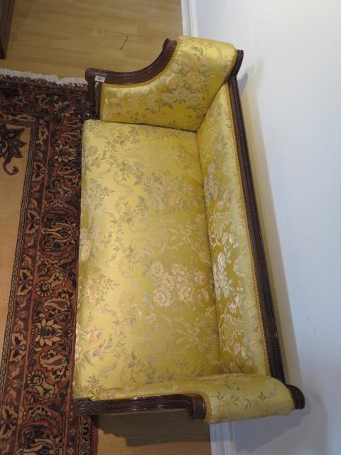 An Edwardian mahogany window seat in good condition and recently reupholstered, 80cm tall x 110cm - Image 3 of 4