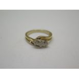 A 9ct gold and diamond ring, size M, approx 2.9 grams in good condition, hallmarked