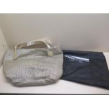 A Gianni Chiarin twin handle bag with chain on purse, 40cm wide, generally good condition with