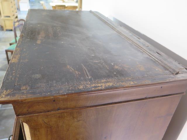 A George 1st walnut chest on chest with three small drawers, over a brushing slide and three further - Image 6 of 12