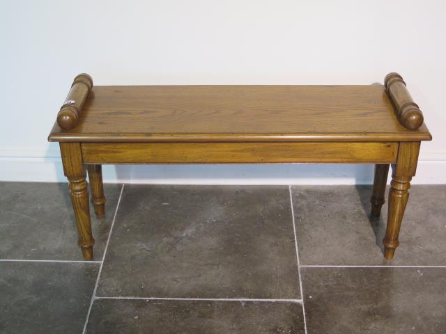 An oak window seat, made by a local craftsman to a high standard, 52cm tall x 103cm x 33cm