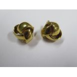 A pair of 18ct knot earrings, approx 12.6 grams, in good condition