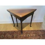 A 19th century mahogany drop leaf corner side table with a small drawer, 70cm tall x 67cm x 67cm