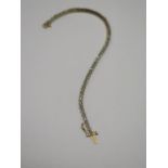 A sterling gilt diamond tennis bracelet, 19cm long, in good condition