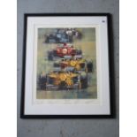 A Formula 1 limited edition print 'Jordan Team' by Juan Carlos Ferrigno, 70cm x 60cm, in good