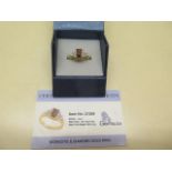 A GTV 18ct monazite and diamond yellow gold ring, size N, gold weight approx 6.7 grams, with