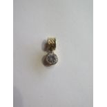 A 14ct yellow gold CZ pendant, 2cm long, marked 14K, approx 2.6 grams in good condition (7172E)