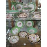 A collection of 19th century ceramic tableware, all hand decorated, 16 pieces with a spare saucer,