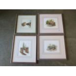 Paul Dawson, four framed watercolours, three in matching frames, 43cm x 47cm, all good condition