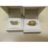 Two GTV 9ct yellow gold alexandrite rings, size N, approx 7.6 grams, both good condition