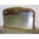A modern gilt over mantle mirror, 68cm tall x 102cm wide, in good condition