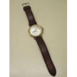 A gents gold plated case Wostock wristwatch, the dial with date window at 3 o'clock and central