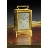 A rare and fine early Victorian gilt brass chronometer carriage timepiece by James McCabe, the eight