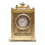 A rare William IV miniature gilt brass carriage timepiece attributed to James McCabe, the brass