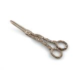 A pair of early-Victorian silver grape scissors, by William Eaton, London 1837, with chased