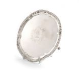 A George III silver waiter, by Jones and Scofield, London 1777, circular form, gadroon border, the
