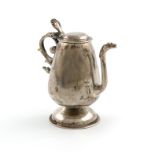 An 18th century Dutch silver wine ewer, by Frederik Van Strant II, Amsterdam circa 1740, tapering