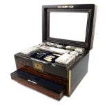 λA Victorian silver-mounted travelling dressing table set, by Thomas Whitehouse, London 1862,