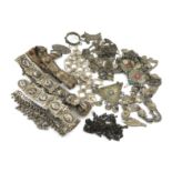 A mixed lot of silver, metalware and electroplated items, comprising: a Russian silver and niello