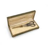 A pair of French silver Art Nouveau grape scissors, retailed by V. Horalaville-Selingue, Rouen,