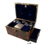 A Victorian silver-mounted travelling dressing table set, by William Neale, London 1847, the