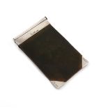 A Victorian silver and green leather note pad, by W and G Neal, London 1899, rectangular form, the