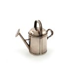 A Victorian novelty silver watering can atomiser, by Thomas Johnson, London 1887, sprung push-down