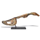 A Sawos canoe prow ornament Middle Sepik River, Papua New Guinea carved stylised bird and