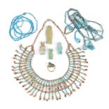 An Egyptian mummy bead necklace Late Period, circa 664 - 332 BC recomposed and strung with modern