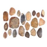 Twenty Mesolithic stone blades three numbered 83 and one 89, the largest 12.5cm x 10.6cm. (20)