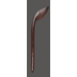 An Aboriginal lil-lil club South East Australia with a curved leaf shape blade, 19th century, 73cm