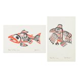 Bill Reid Haida Dog Fish and Haida Raven two prints, 14.5cm x 22cm and 22cm x 14.5cm. (2) Provenance