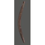 An Aboriginal boomerang Darling River, South East Australia with carved linear decoration, 19th