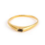 A Medieval gold stirrup Bishops ring circa 13th - 14 century AD stone missing, 2.2 grams. Provenance