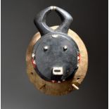 A Baule Goli mask Ivory Coast painted in black, red and white, 37.5cm high.