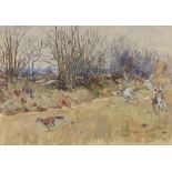 ‡Peter Biegel (1913-1989) A fox pursued by hounds Signed, dated 62 and indistinctly titled Found