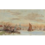 Herbert Menzies Marshall VPRWS, RE, ROI (1841-1913) Greenwich from the Thames; A view of the