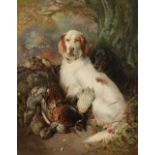 William Woodhouse (1857-1939) End of the day; an English and a Gordon setter with game Signed Oil on