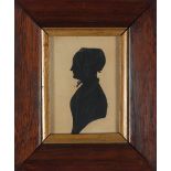 λEnglish School 19th Century A pair of portrait silhouettes in profile of a lady and gentleman