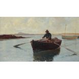 Richard Wane RBA (1852-1904) The lobster fisherman Signed Oil on canvas 30.4 x 50.9cm; 12 x 20in