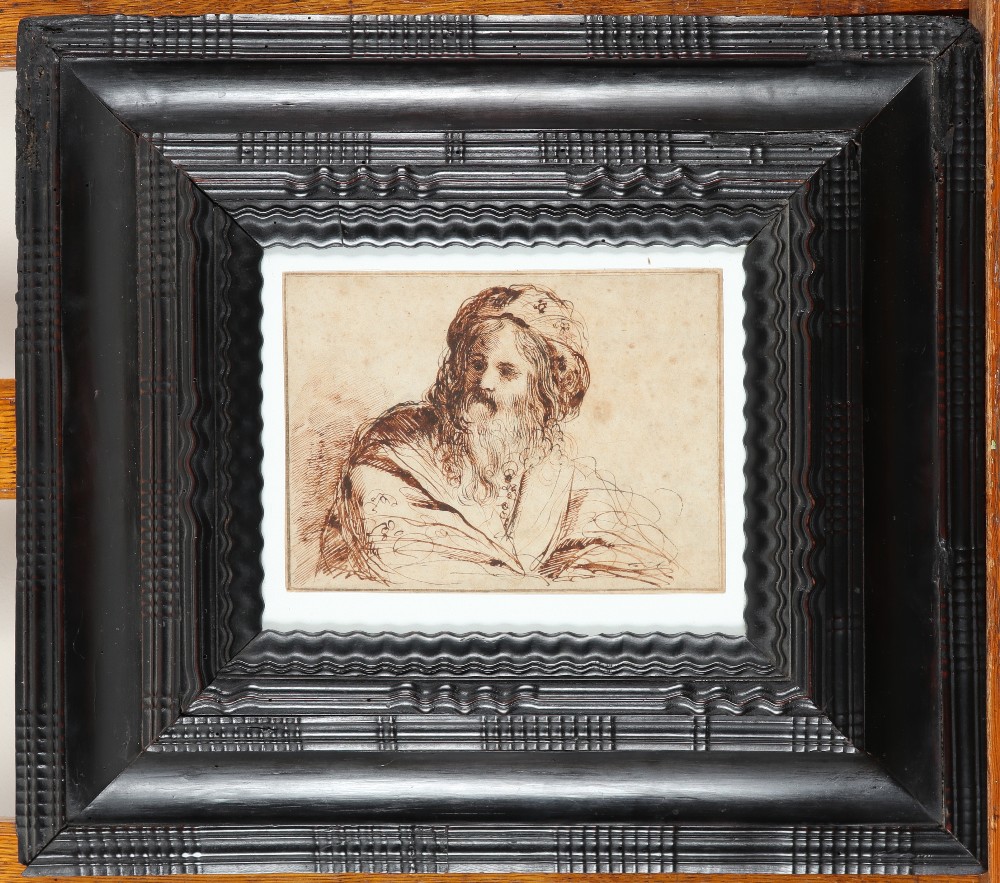 Italian School 17th Century Study of a bearded man in a turban Pen and brown ink 15 x 20.3cm; 6 x - Image 2 of 3