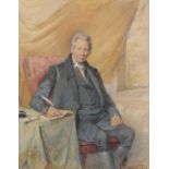 George Richmond RA (1809-1896) Portrait of a gentleman in a black coat and knee britches, seated and