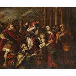 Flemish School 17th/18th Century Adoration of the Magi Oil on canvas 54.4 x 64.3cm; 21½ x 25¼in