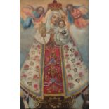 Peruvian School The Virgin of Antigua Oil on canvas 105.7 x 74.6cm; 41½ x 29¼in Provenance: