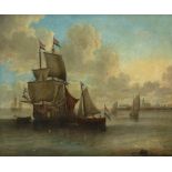 Gerrit Battem (Dutch 1636-1684) Shipping near Dordrecht Traces of monogram (to barrel) Oil on canvas