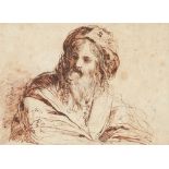 Italian School 17th Century Study of a bearded man in a turban Pen and brown ink 15 x 20.3cm; 6 x