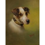 Herbert William Weekes (1856-1909) A terrier Signed Oil on board 43 x 33cm; 17 x 13in