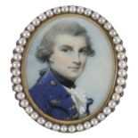 λGeorge Engleheart (1750-1829) Portrait of Admiral Sir John Orde, 1st Baronet (1751-1824) Oval, in a